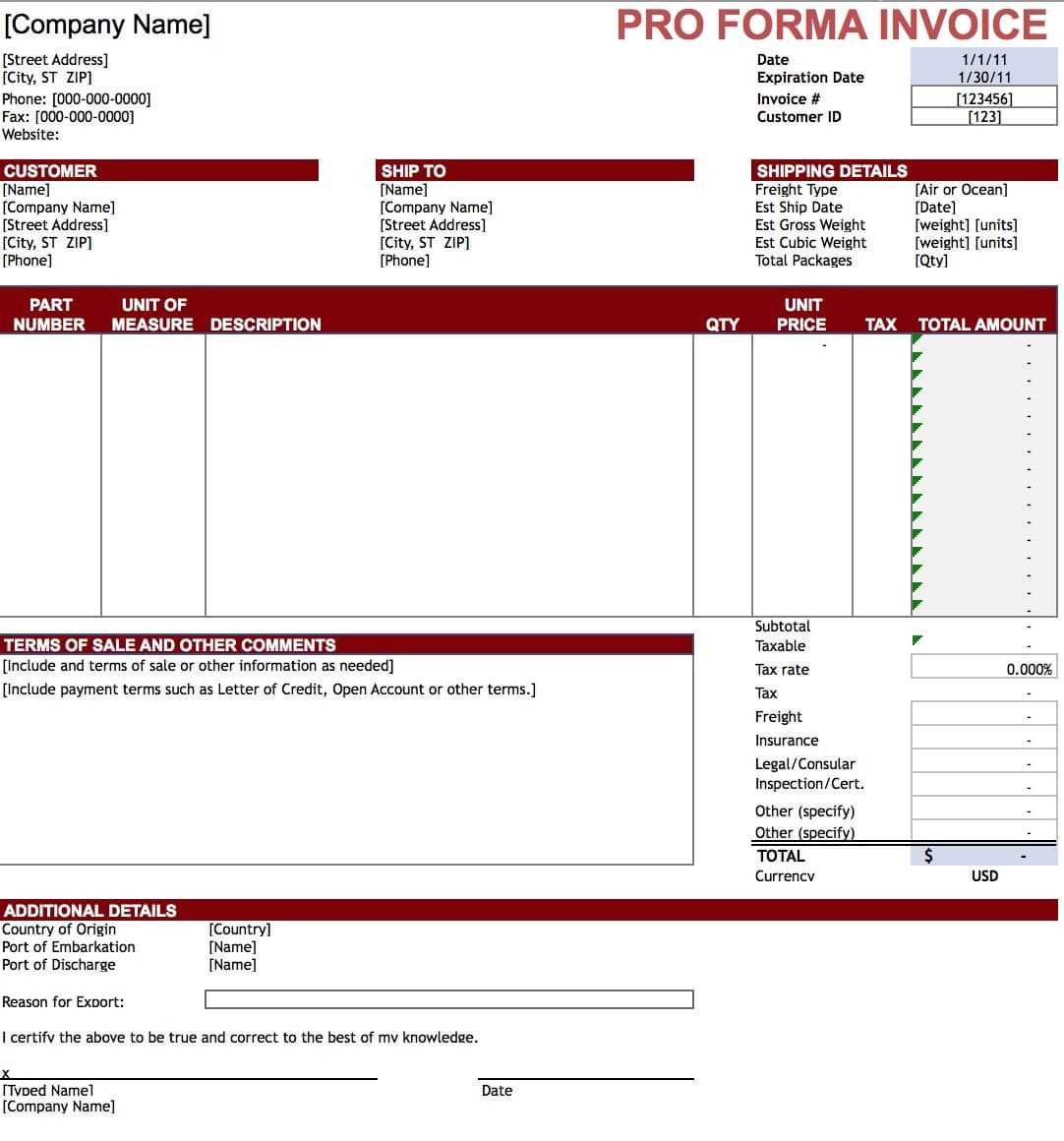 Proforma Invoice Template Word | Apcc2017 For Free Proforma Invoice Template Word