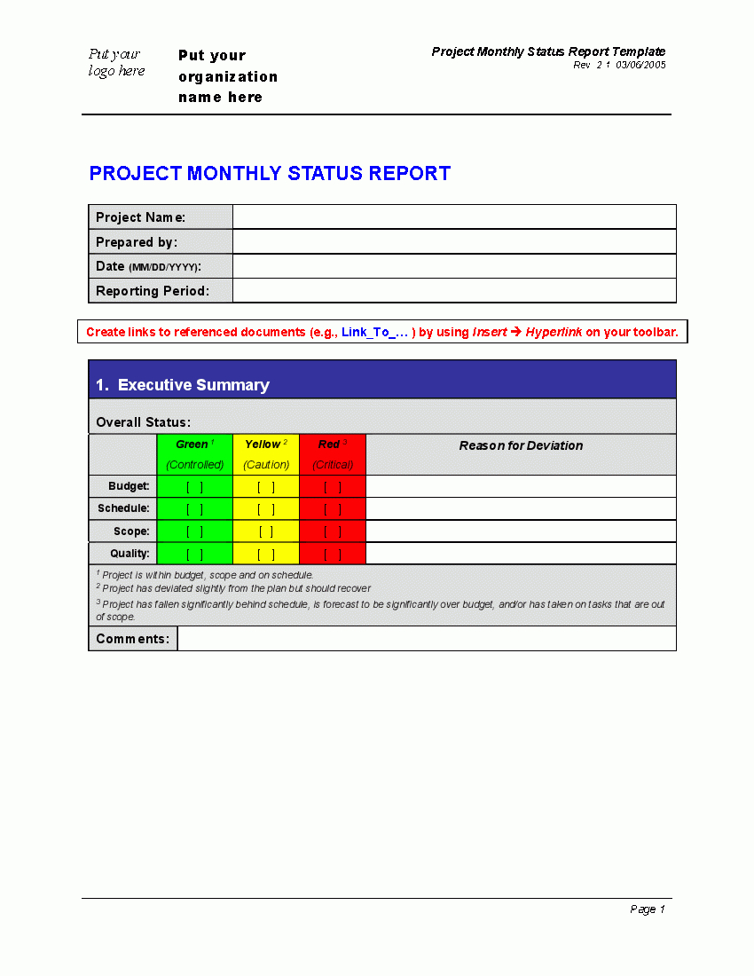 Progress Monthly Status Report (Word) - Flevypro Document intended for Monthly Status Report Template Progress Monthly Status Report (Word) – Flevypro Document Intended For Monthly Status Report Template