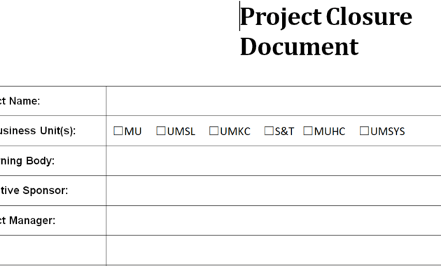 Project Closure Report Template inside Closure Report Template
