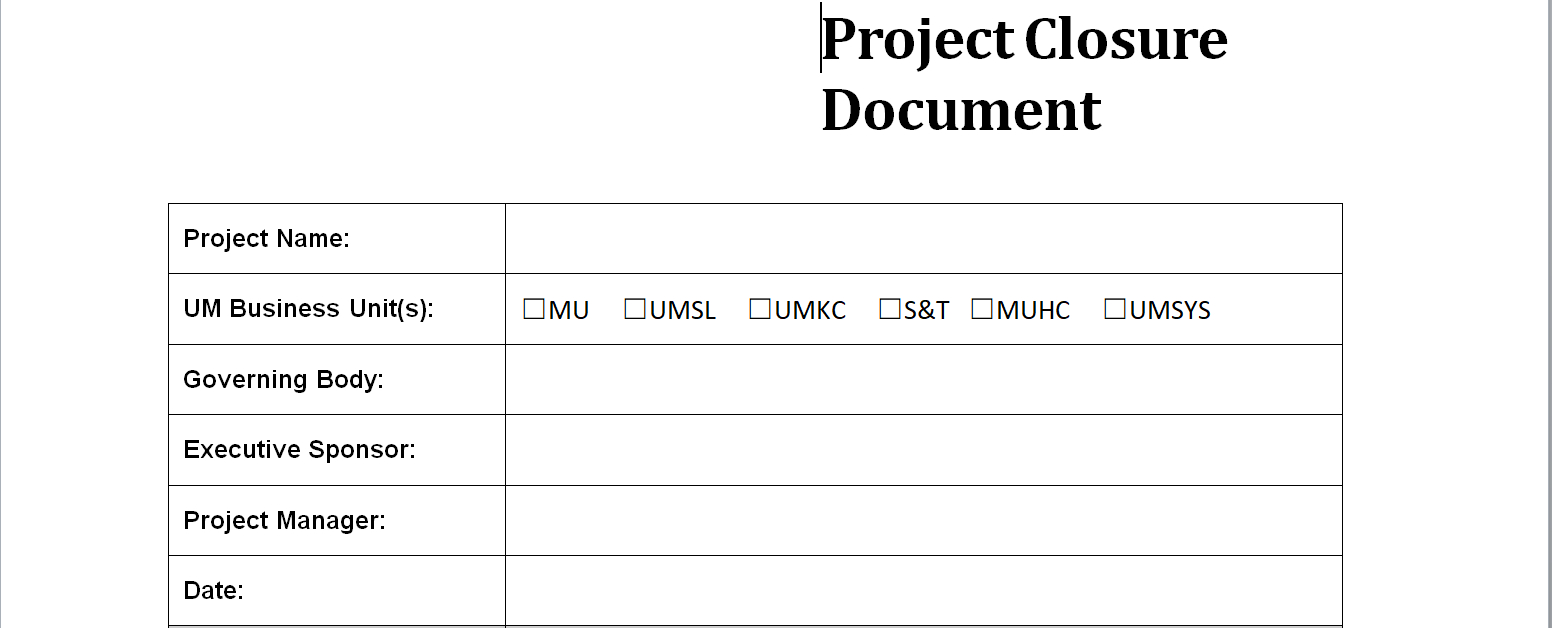 Project Closure Report Template Inside Simple Project Report Template
