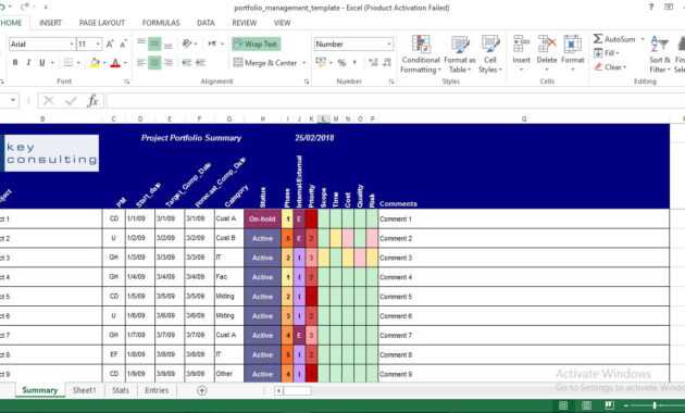 Project Portfolio Management Excel Template - Engineering inside Portfolio Management Reporting Templates