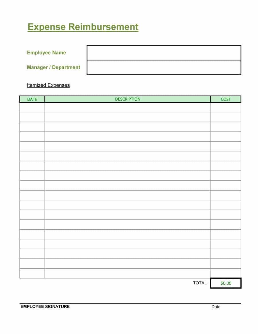 Reimbursement Expense Form - Falep.midnightpig.co With Reimbursement Form Template Word