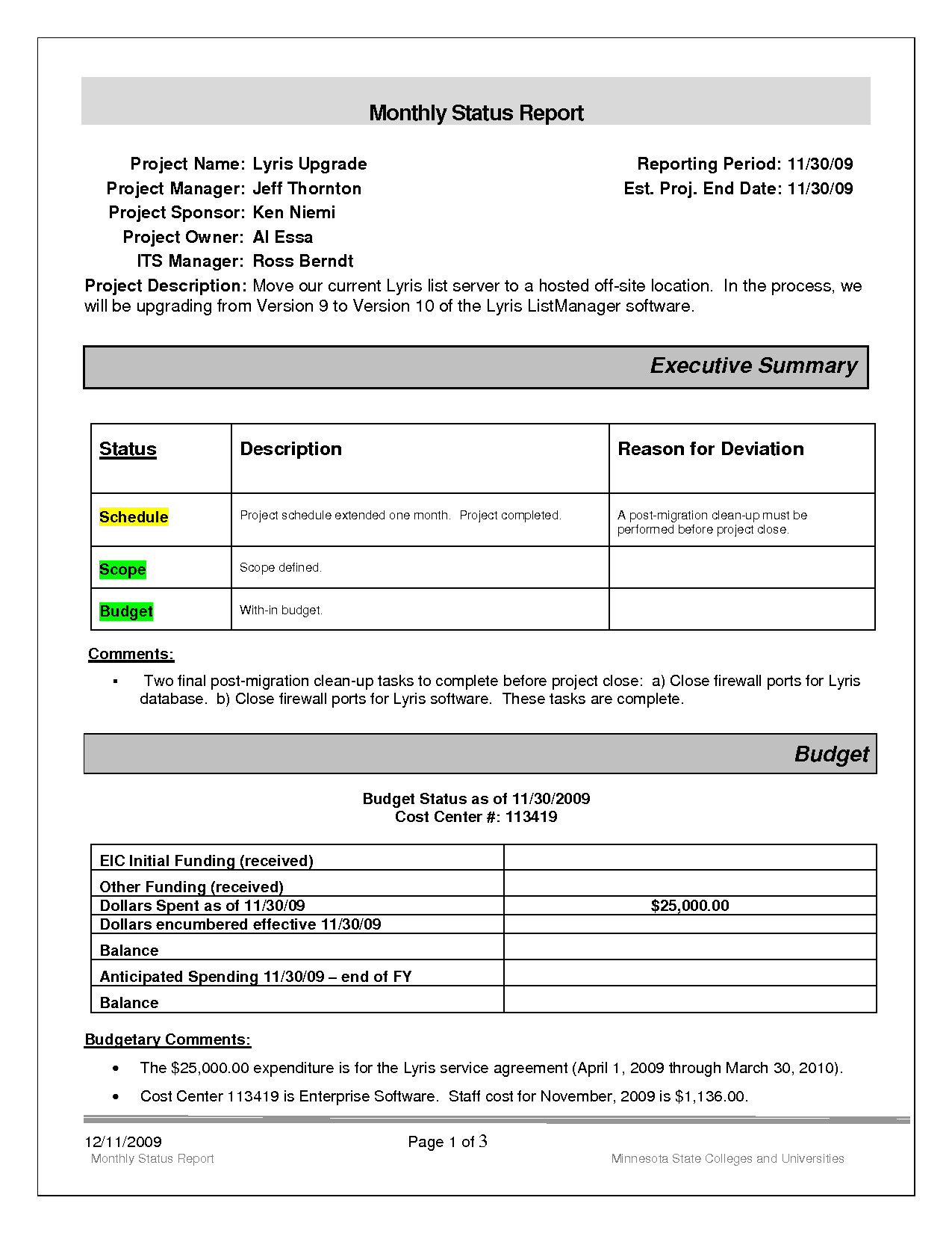 Replacethis] Project Monthly Status Report Template Example Intended For Project Monthly Status Report Template