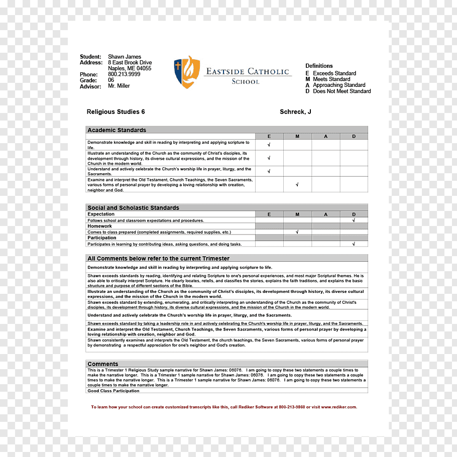 Report Card Middle School Template National Secondary School Intended For Middle School Report Card Template