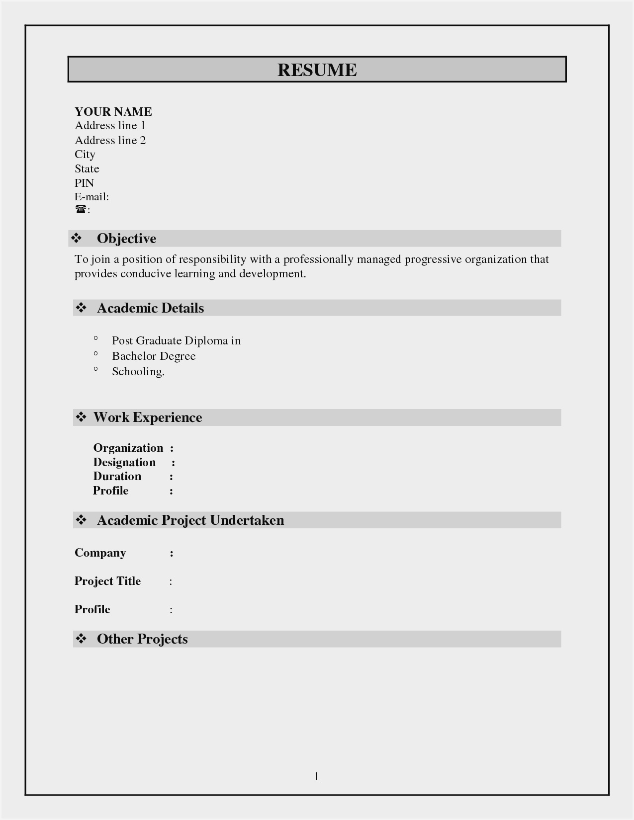 Resume Blank Format Free Download – Resume : Resume Sample #2712 Regarding Free Blank Cv Template Download