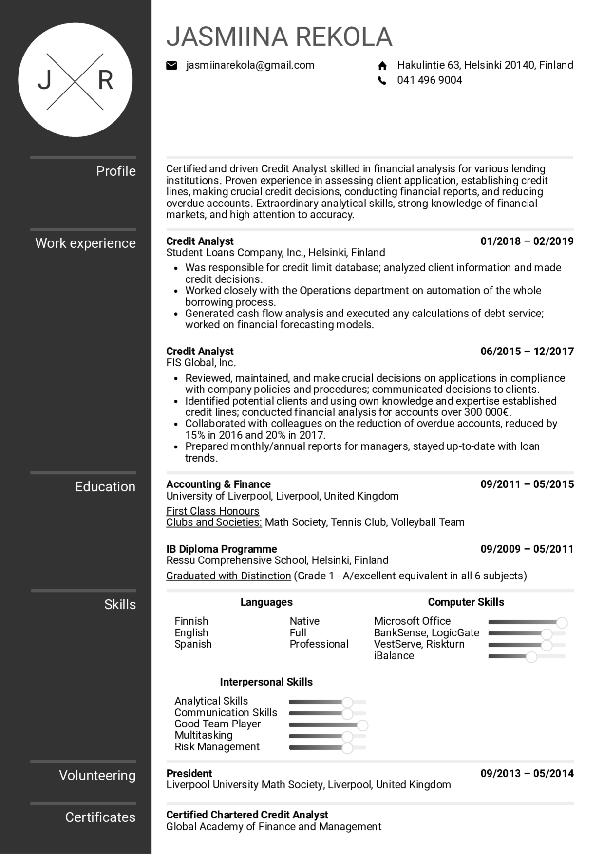 Resume Examplesreal People: Credit Analyst Resume inside Credit Analysis Report Template Resume Examplesreal People: Credit Analyst Resume Inside Credit Analysis Report Template