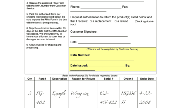 Rma Form Template - Fill Online, Printable, Fillable, Blank for Rma Report Template