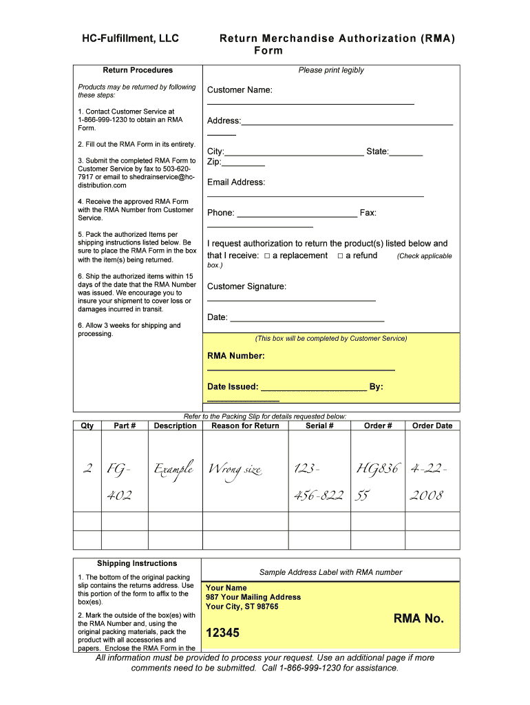 Rma Form Template – Fill Online, Printable, Fillable, Blank For Rma Report Template