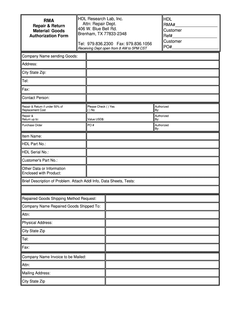 Rma Form Template – Fill Out And Sign Printable Pdf Template | Signnow With Regard To Rma Report Template