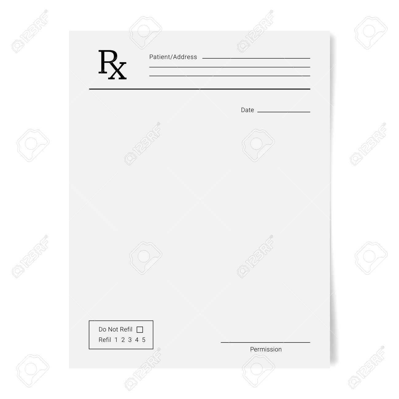 Rx Pad Template. Medical Regular Prescription Form with Blank Prescription Form Template Rx Pad Template. Medical Regular Prescription Form With Blank Prescription Form Template