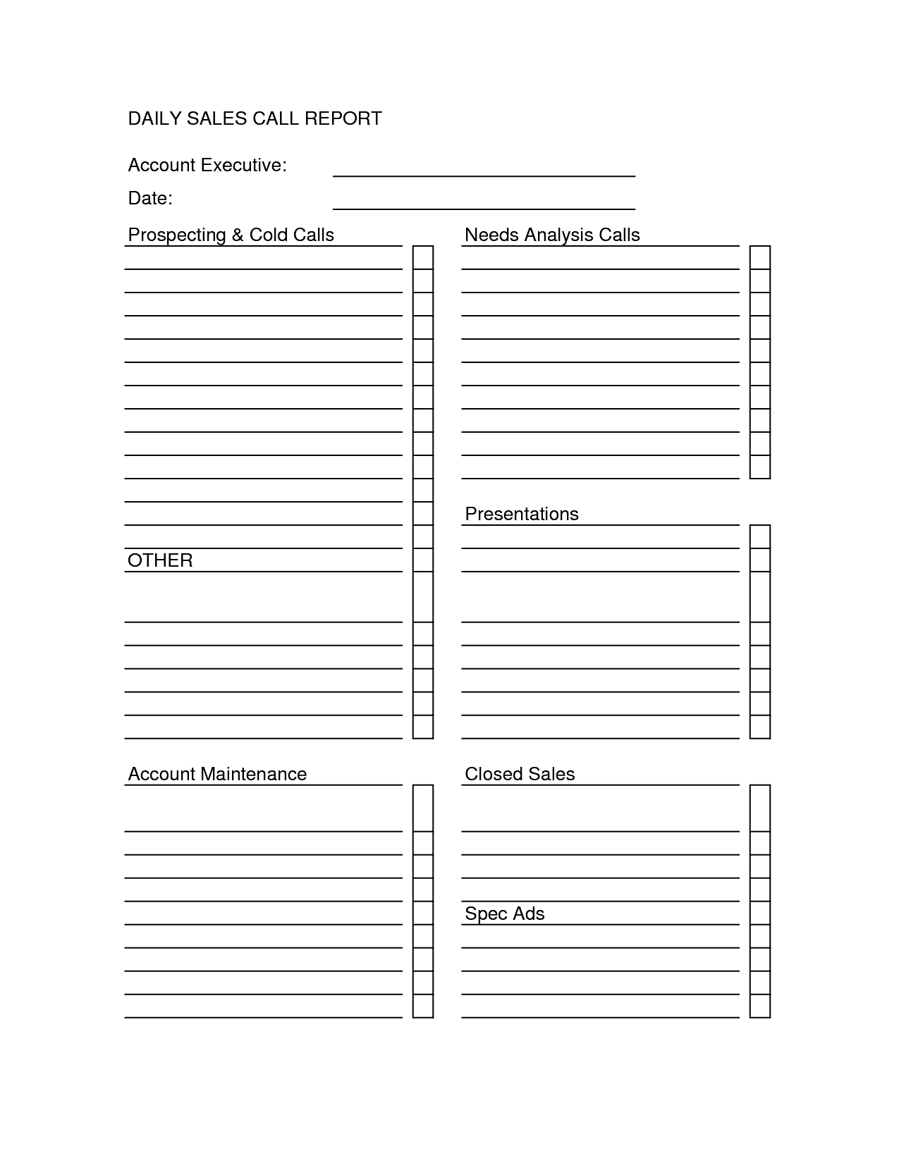 Sales Call Report Templates – Word Excel Fomats Inside Sales Call Report Template