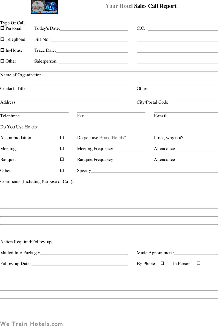 Sales Call Report Templates – Word Excel Fomats Within Sales Visit Report Template Downloads