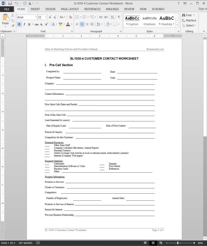 Sales Contact Template – Dalep.midnightpig.co With Customer Contact Report Template