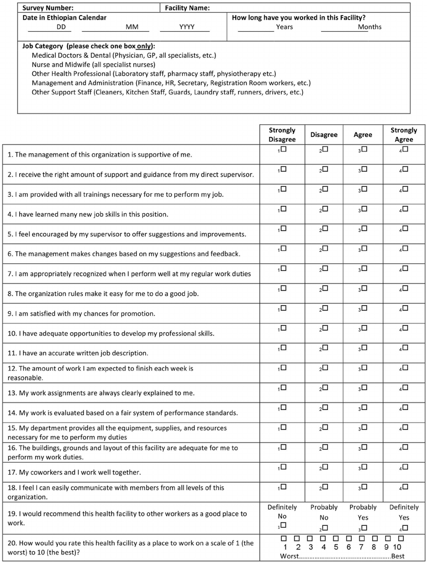 Satisfaction Of Employees In Health Care (Sehc) Survey Inside Employee Satisfaction Survey Template Word