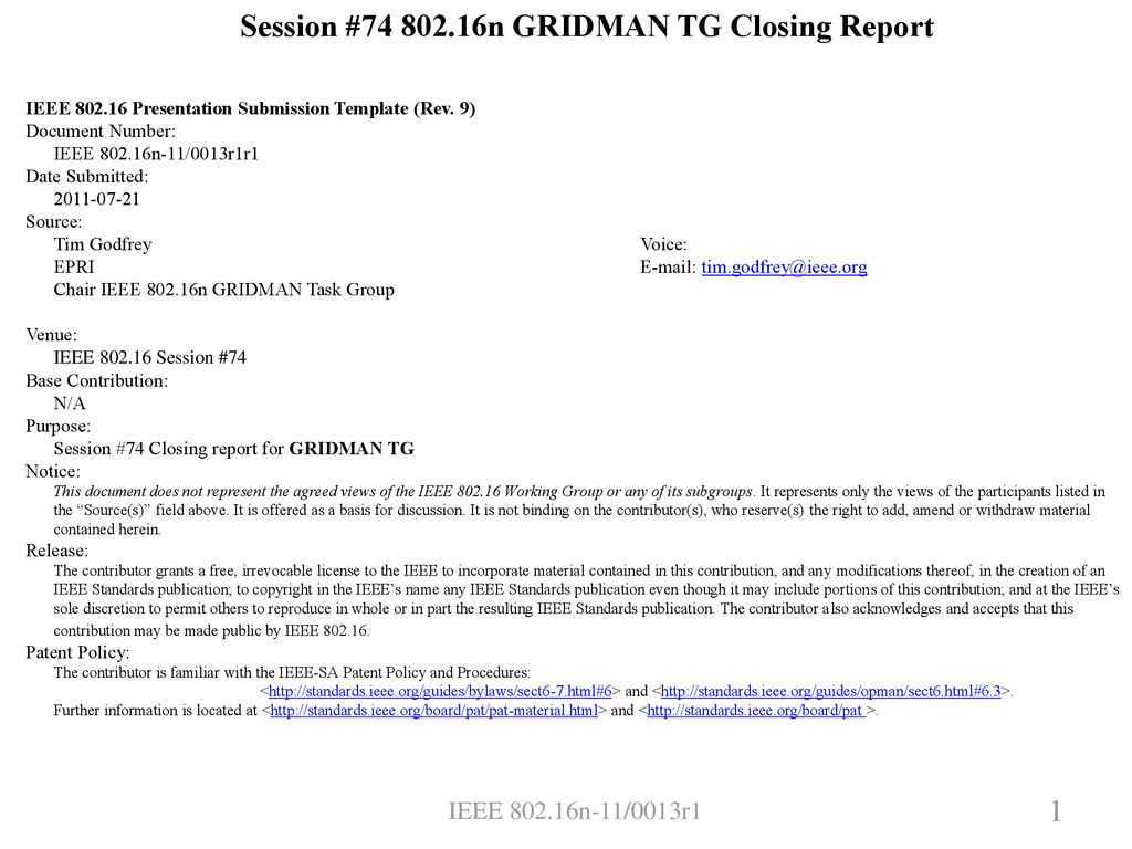 Session # N Gridman Tg Closing Report – Ppt Download Within Rapporteur Report Template