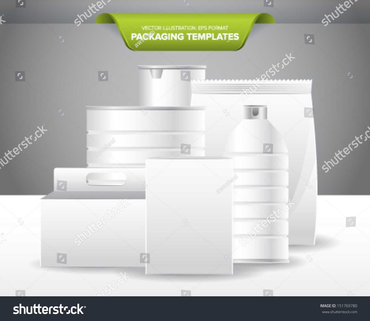 Set Empty Blank Packaging Templates Food Stock Vector Pertaining To Blank Packaging Templates