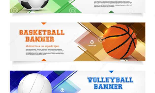 Set Of Sport Banner Templates With Ball And Sample Text pertaining to Sports Banner Templates