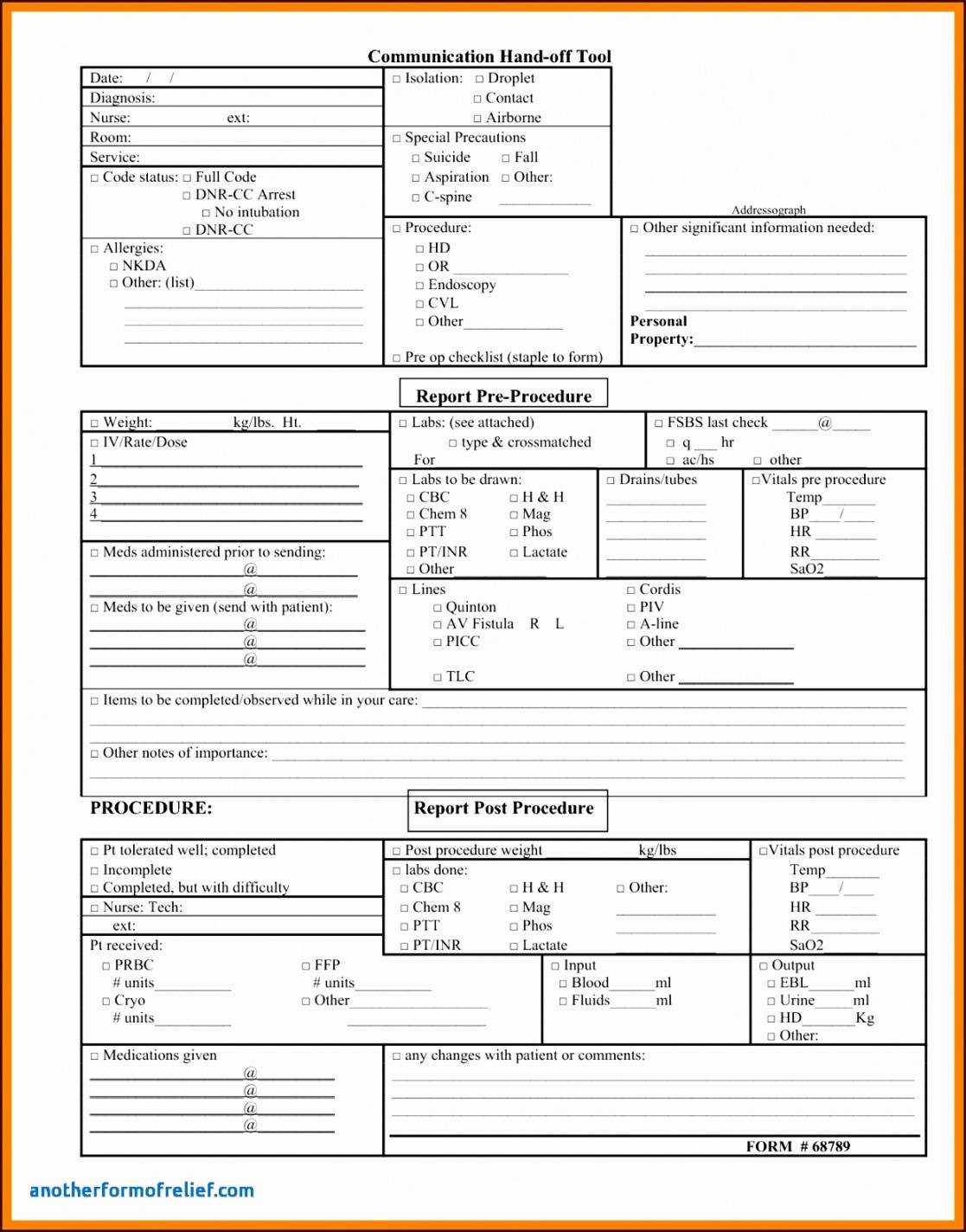 Shift Change Report Template Throughout Nursing Shift Report Template