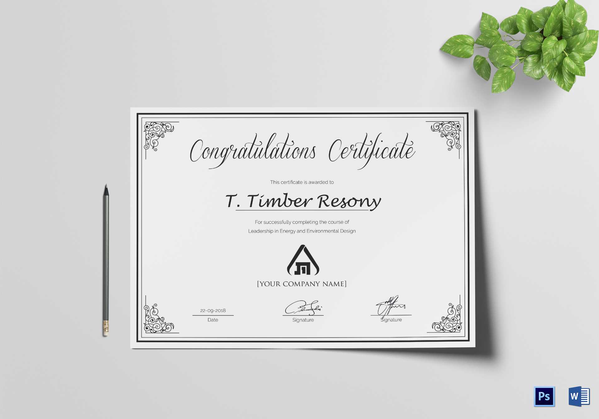 Simple Congratulation Certificate Template inside Congratulations Certificate Word Template Simple Congratulation Certificate Template Inside Congratulations Certificate Word Template