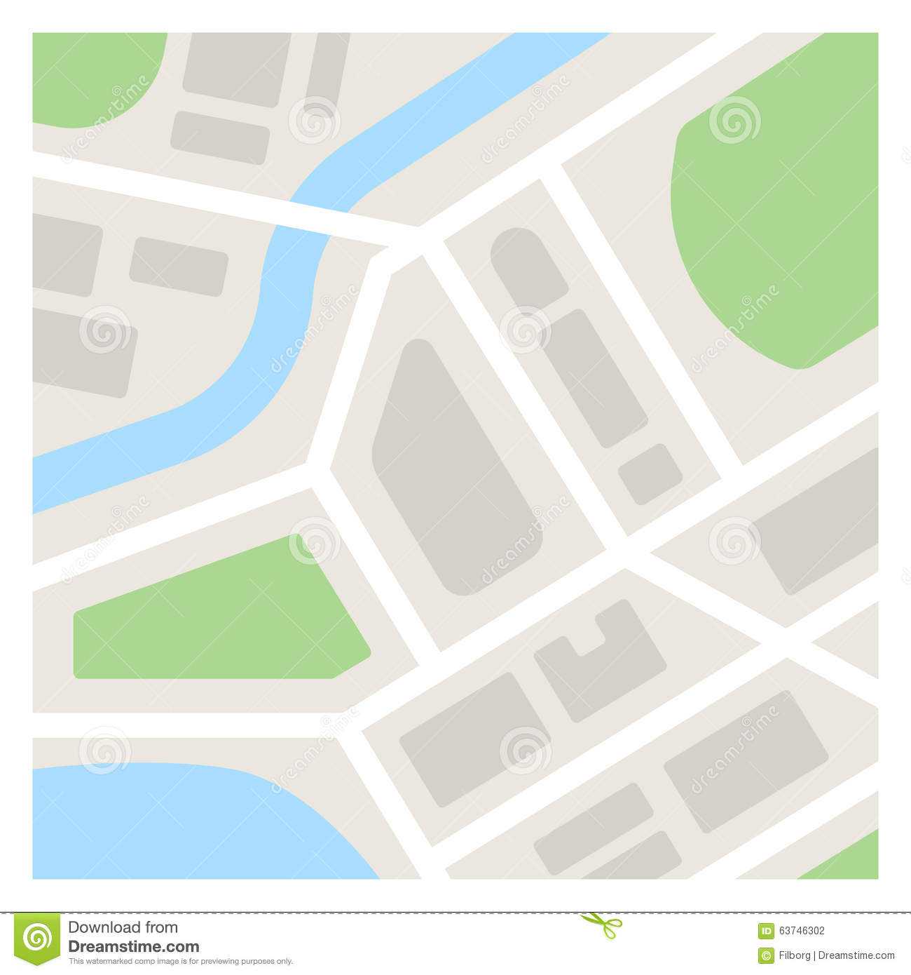 Simple Map Illustration Stock Vector. Illustration Of River intended for Blank City Map Template Simple Map Illustration Stock Vector. Illustration Of River Intended For Blank City Map Template