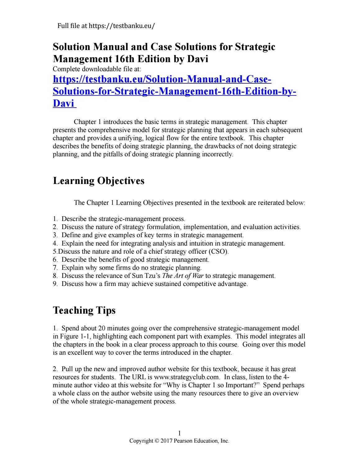Solution Manual And Case Solutions For Strategic Management with Strategic Management Report Template Solution Manual And Case Solutions For Strategic Management With Strategic Management Report Template