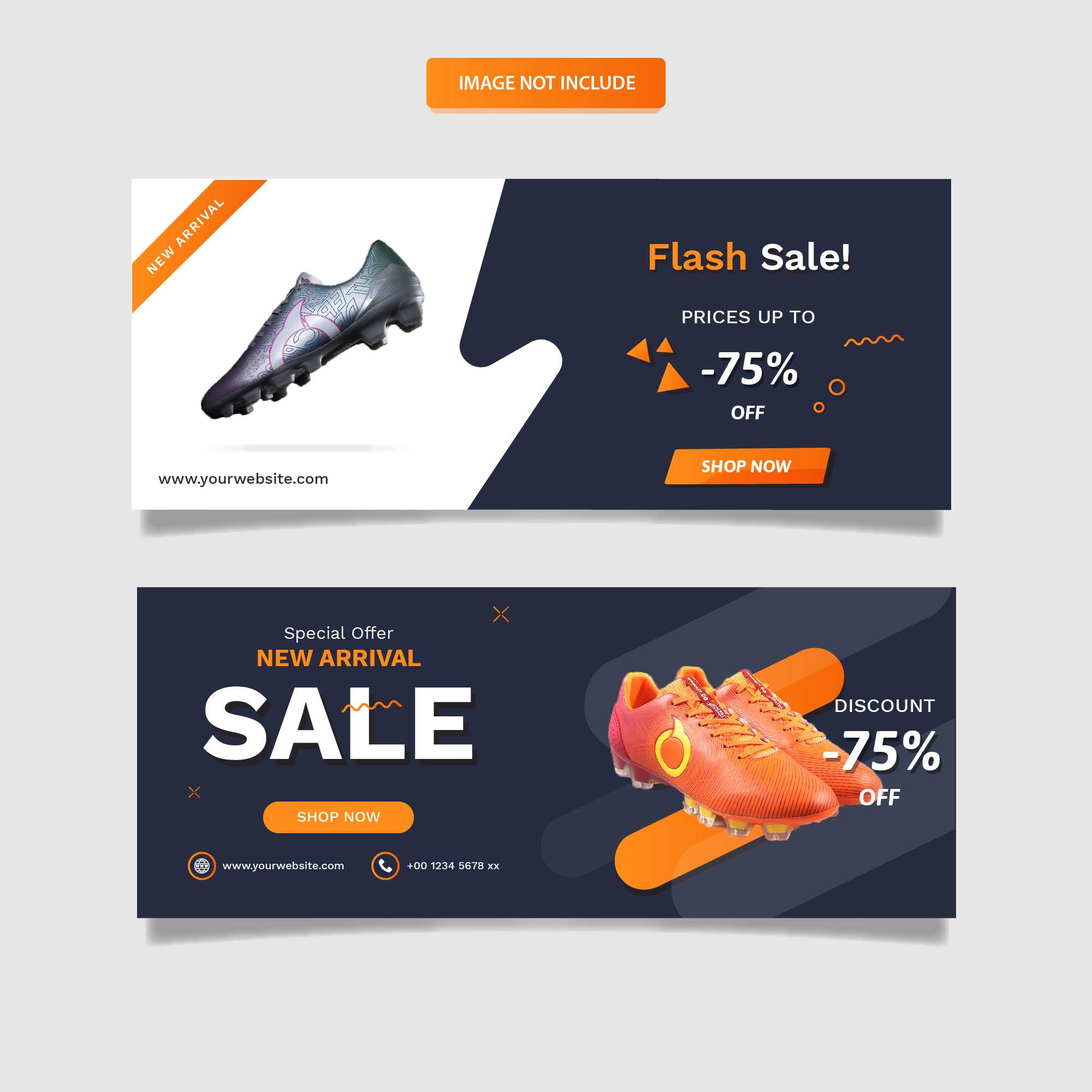Sport Shoes Sale Banner Template Set – Download Free Vectors Throughout Sports Banner Templates