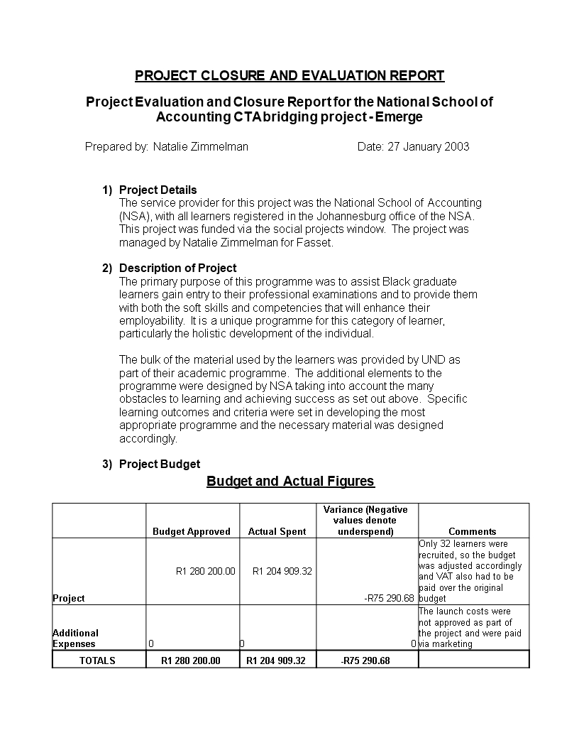 Standard Evaluation Report | Templates At With Template For Evaluation Report