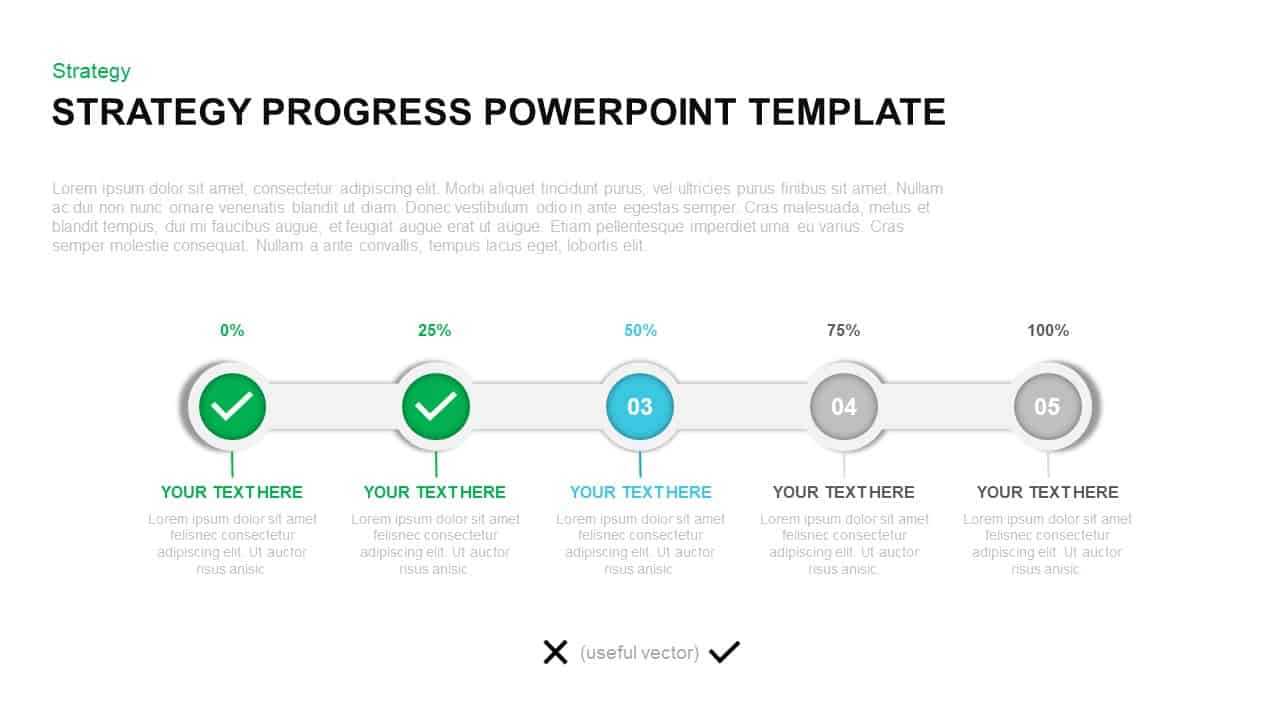 Strategy Progress Report Powerpoint Template & Keynote Diagram Regarding Quarterly Status Report Template