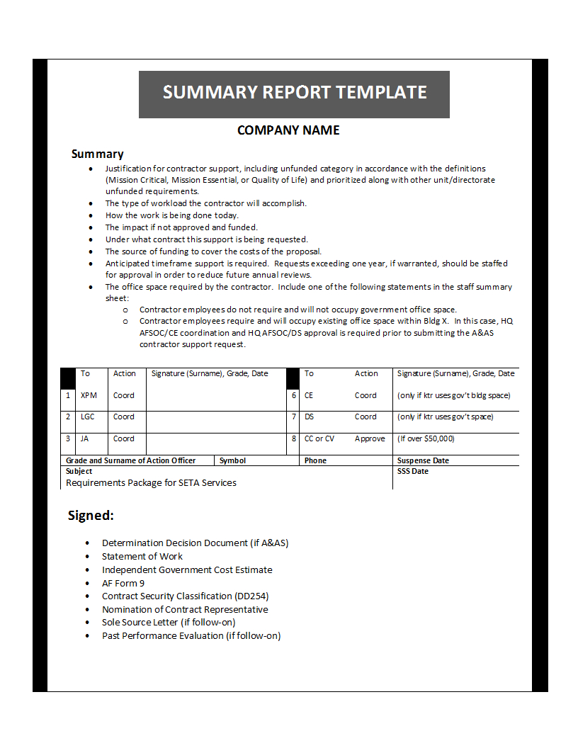 Summary Report Template regarding Company Analysis Report Template Summary Report Template Regarding Company Analysis Report Template