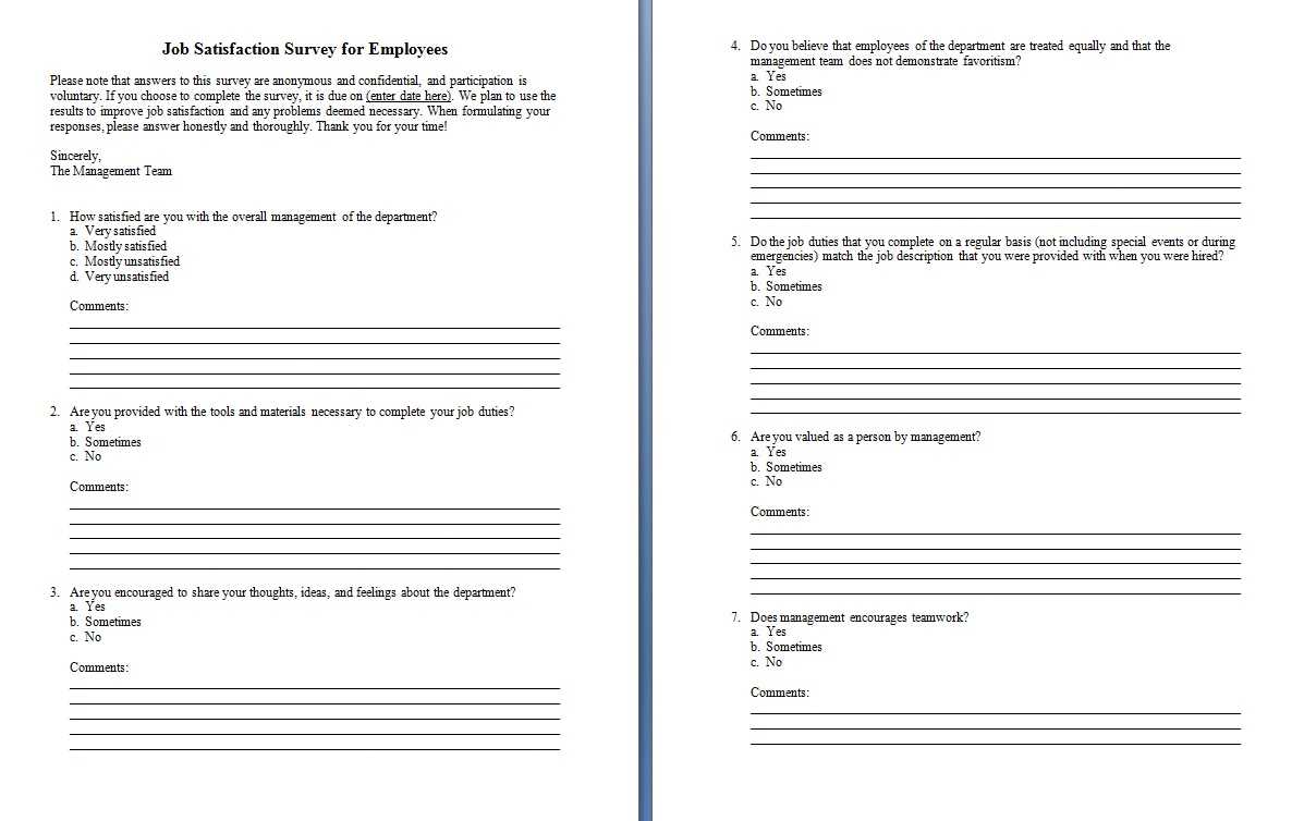 Survey Template Ms Word – Falep.midnightpig.co In Employee Satisfaction Survey Template Word