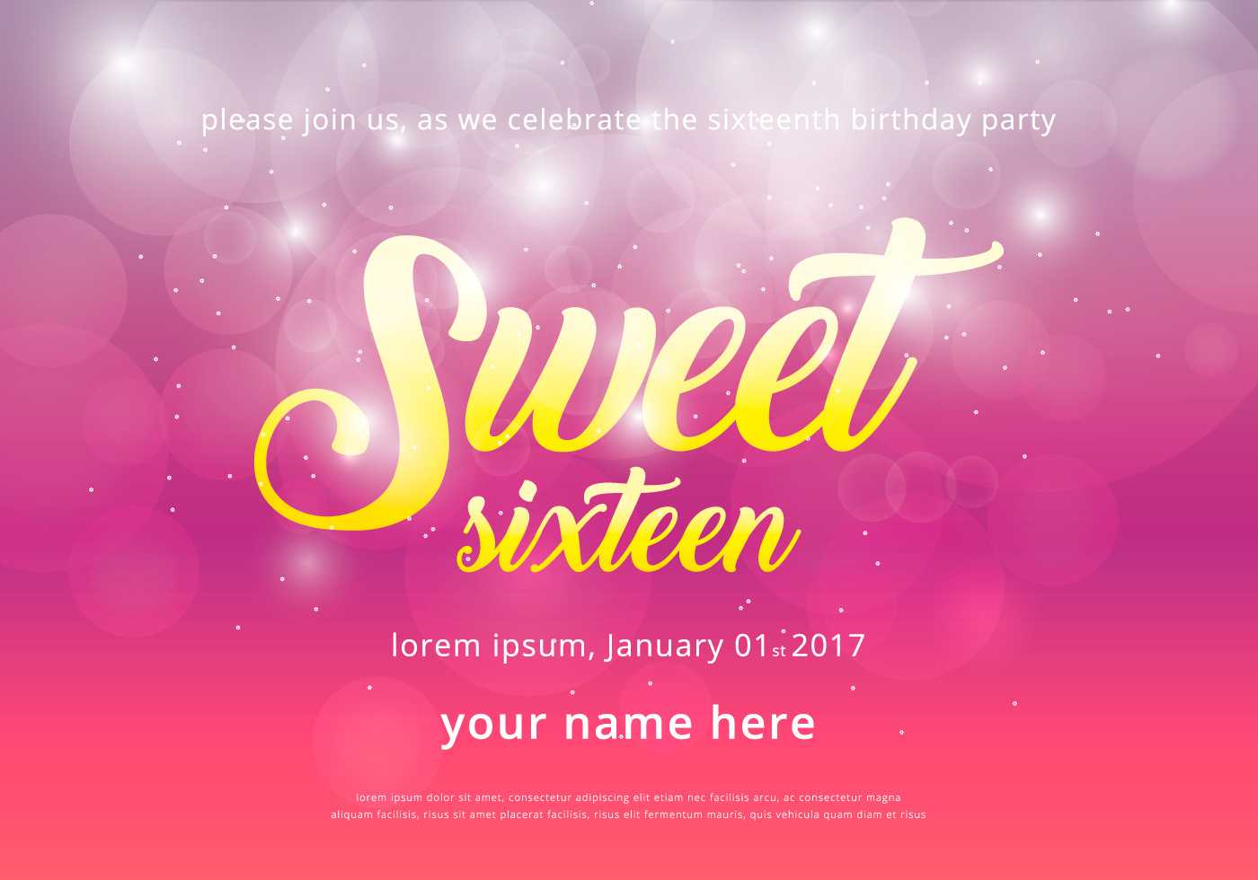 Sweet 16 Free Vector Art - (18,591 Free Downloads) Intended For Sweet 16 Banner Template