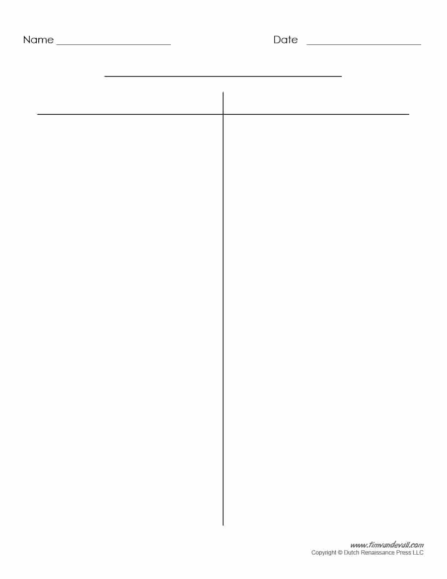 T Chart Templates For Microsoft Word – Duna Intended For T Chart Template For Word