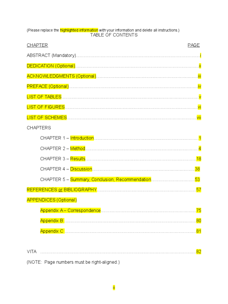 Table Of Contents Template – 6 Free Templates In Pdf, Word In Blank Table Of Contents Template