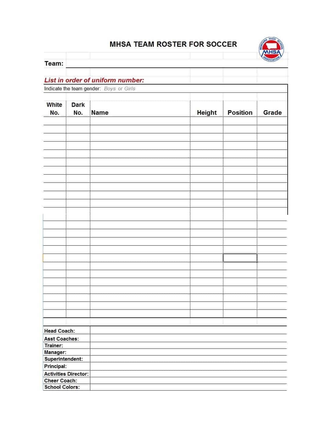 Team Sheet Template – Calep.midnightpig.co In Blank Football Depth Chart Template