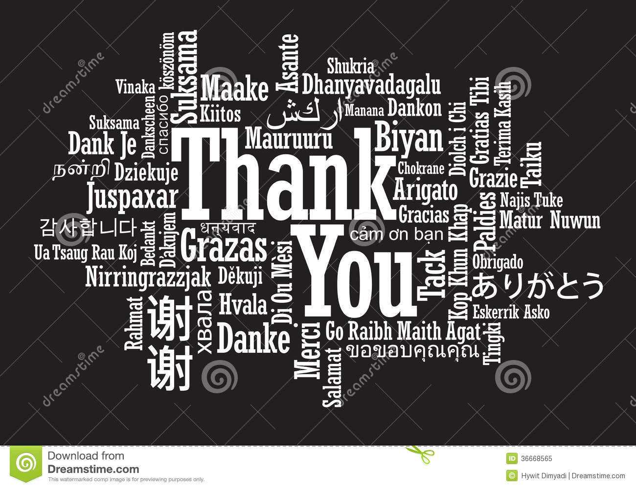 Thank You Word Cloud Stock Vector. Illustration Of Thanks For Free Word Collage Template