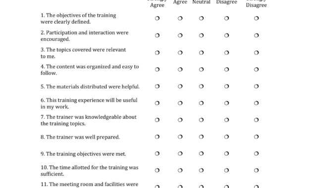 Training Evaluation Questions - Calep.midnightpig.co within Blank Evaluation Form Template
