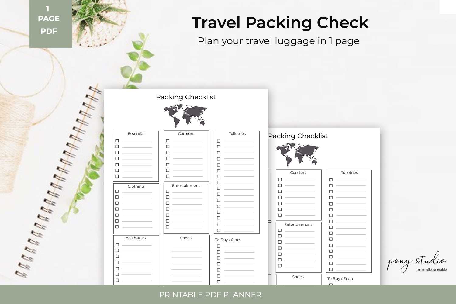 Travel Packing List Template | A4  Pdf Printable With Regard To Blank Packing List Template