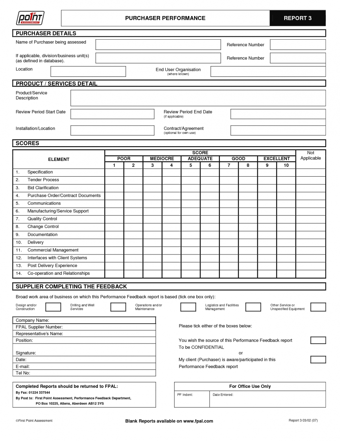 Vendor Feedback Form Template Within Blank Evaluation Form Template