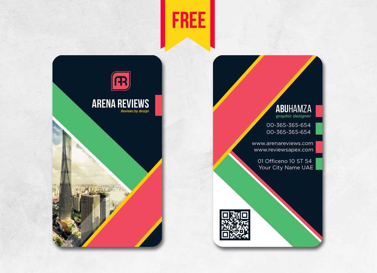 Vertical Business Card Design Psd – Free Download | Arenareviews In Blank Business Card Template Download
