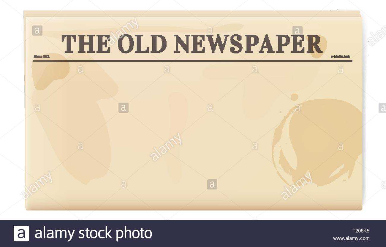 Vintage Newspaper Template. Folded Cover Page Of A News Within Blank Old Newspaper Template