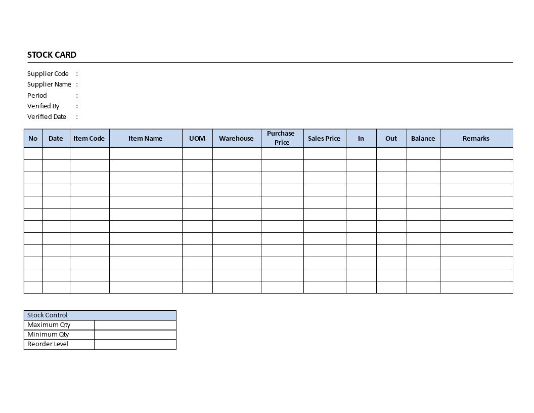 Warehouse Stock Card | Templates At Allbusinesstemplates For Boyfriend Report Card Template