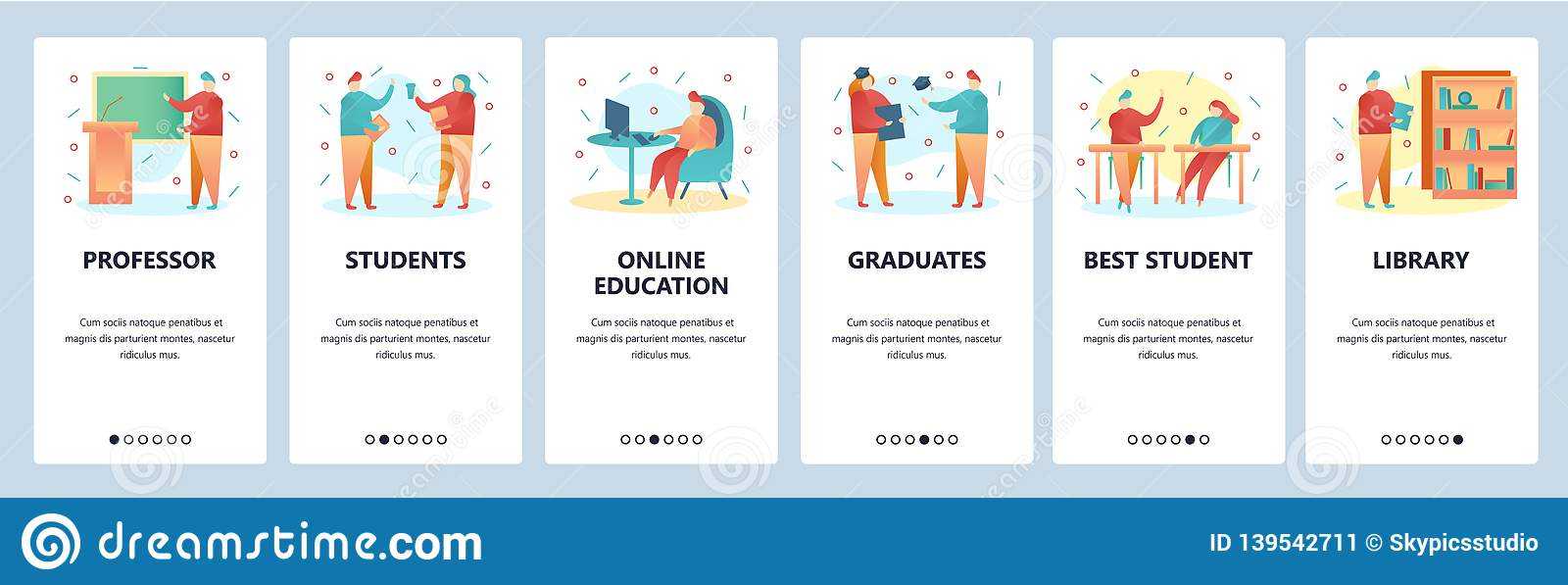 Web Site Onboarding Screens. College Education And Pertaining To College Banner Template