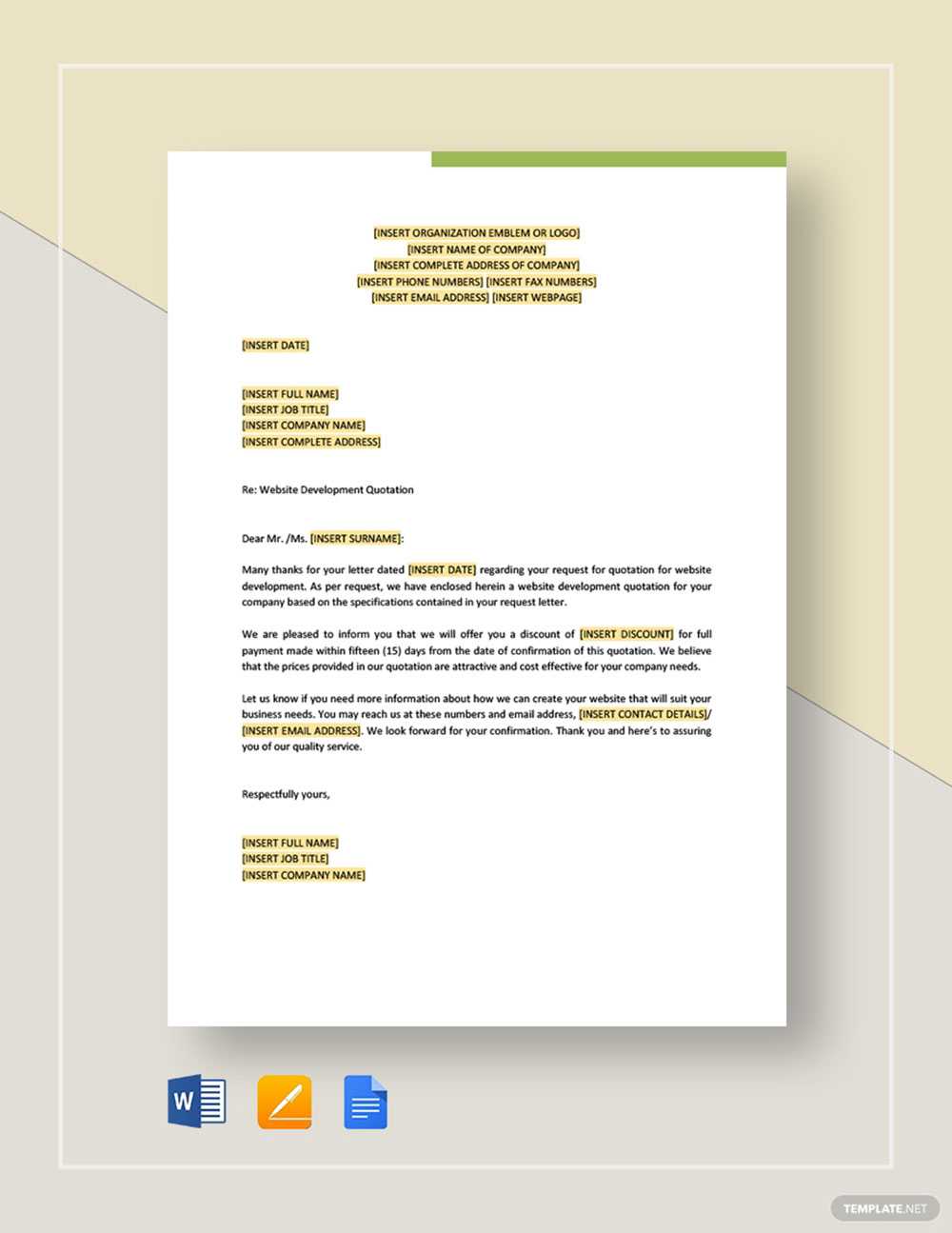 Website Design Quotation Templates And Tips To Set Your Fee Pertaining To Web Design Quote Template Word