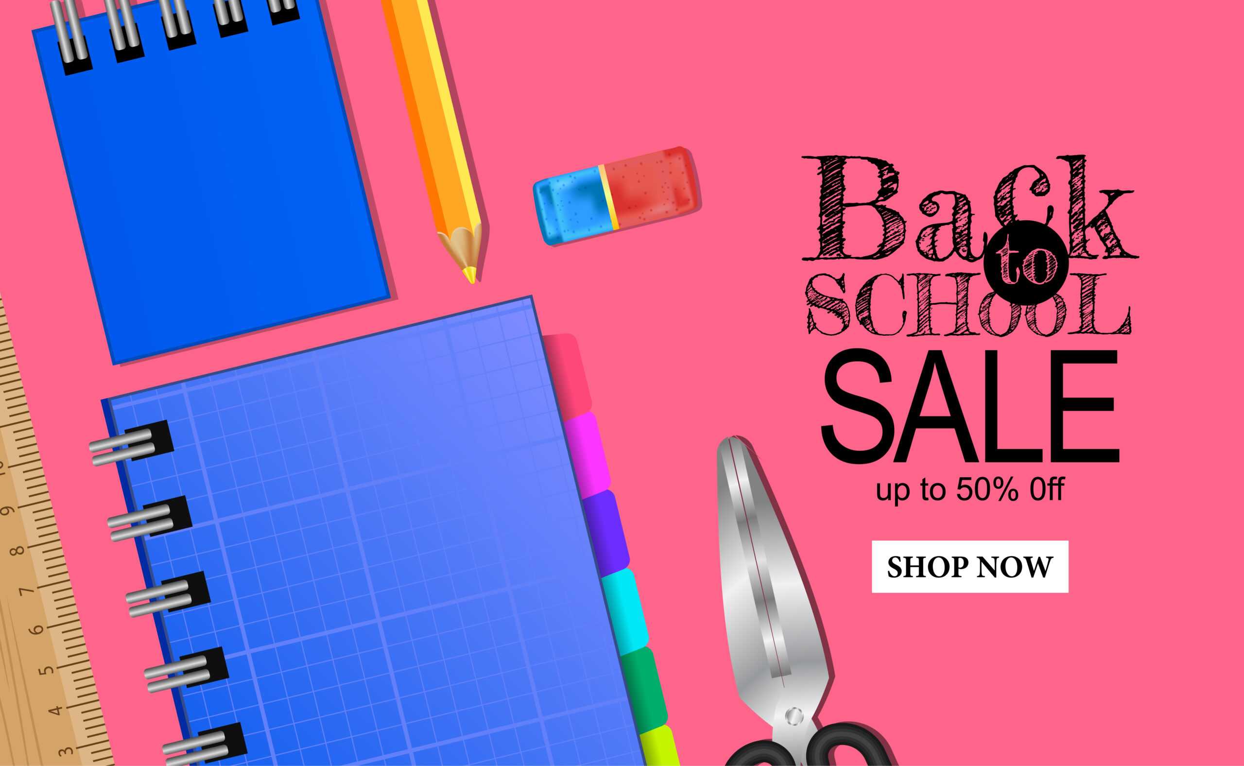 Welcome Back To School Sale Banner Template With Stationary Inside Welcome Banner Template