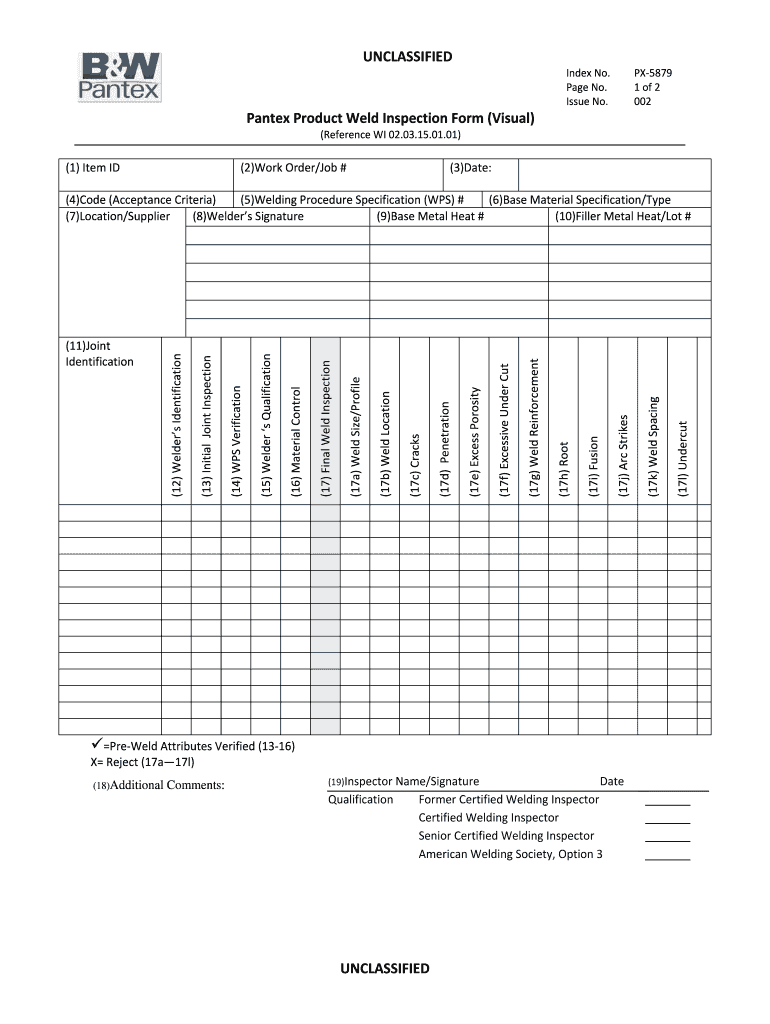 Weld Visual Inspection Checklist – Fill Out And Sign Printable Pdf Template  | Signnow In Welding Inspection Report Template