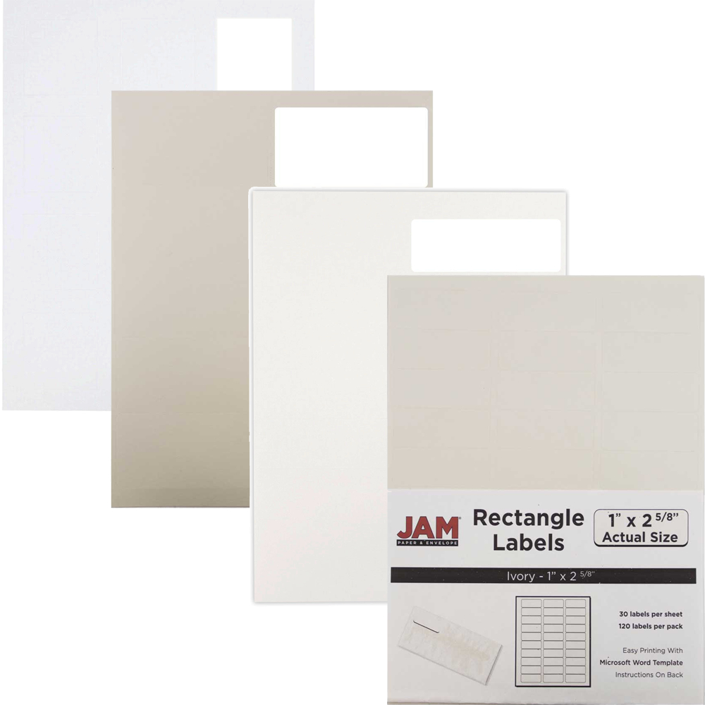 White & Ivory Labels | Jam Paper Within Word Label Template 8 Per Sheet