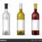 Wine Realistic 3D Bottle With Blank White Label Template Set With Regard To Blank Wine Label Template