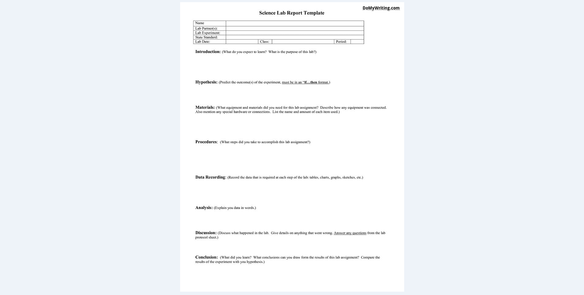 Writing A Lab Report: Everything A Student Should Know To Pertaining To Formal Lab Report Template